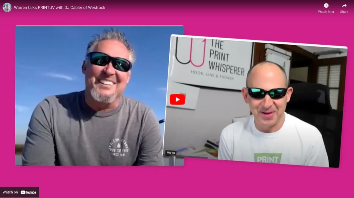 Split-screen video call between DJ Cabler outdoors and Warren Werbitt, both wearing sunglasses